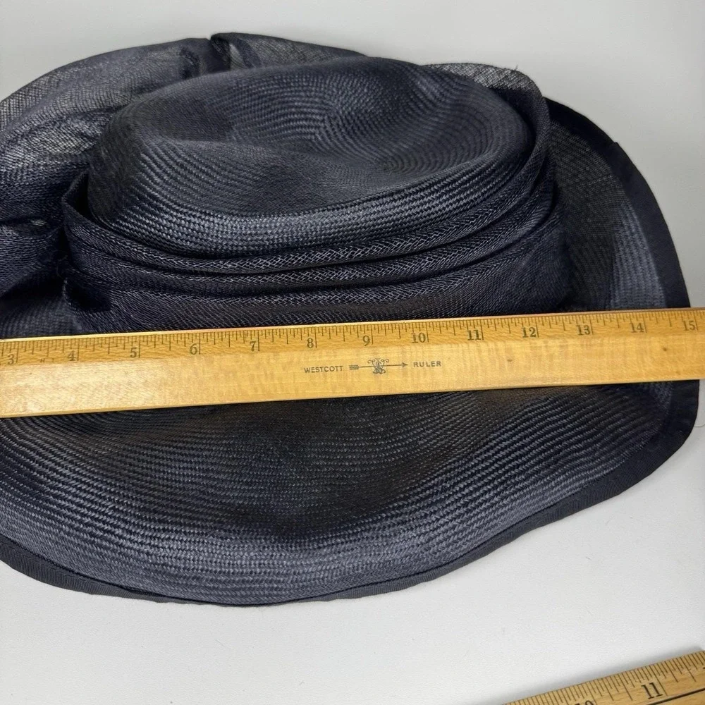 Vintage Ruth Kropveld Chapeau Creations Navy Organza Bow‎ Occasion Hat w Tag